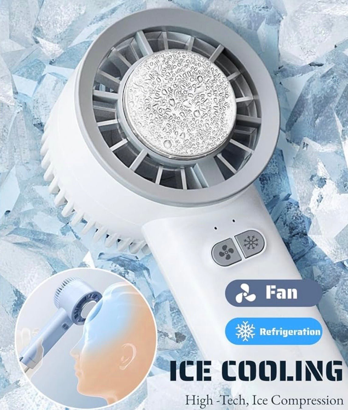 ArcticBreeze Pro — Handheld Ice-Cooling Fan (6000mAh, 20H Battery, Turbo) - Bali Summer Store