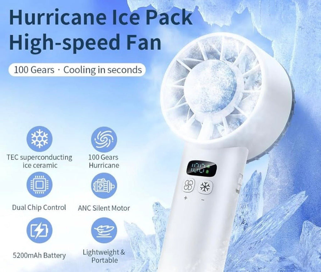 ArcticBreeze Pro — Handheld Ice-Cooling Fan (6000mAh, 20H Battery, Turbo) - Bali Summer Store